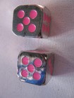 1 Pair  999  Craps Silver Dice 2 Each  Pink For Ladies Weighs -1oz  Gaming  Gold