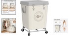 Versatile 160l Commercial Laundry Cart With Wheels - Stain-resistant Beige