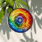 Rainbow Spiral Stained Glass Suncatcher  Handmade Window Art