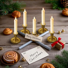 Upgraded Real Wax Short Led Flameless Taper Candles With Remote  6 Pcs Ivory Can