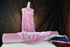 Dusty Pink Glitter Velvet Fabric 4 Way Stretch By The Yard Ssvg-dusty Pink