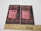 2 Orig 1969 Vote Lindsay Perrotta Garelik Liberal Nyc Mayoral Campaign Cards