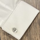 Brushed Silver Tone Oval Cufflinks Men Birthday Father   s Day Cufflinks Box