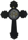 Saint Benedict Wall Cross Crucifix With Antique Silver And Gold Finish  10 1 4