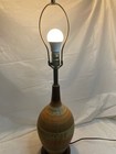 Vintage Mcm Ceramic Table Lamp Striped Mid Century Danish 29 