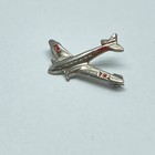 Vtg  Twa Airplane Lapel Pin   silver Tone Red Logo    appox 1  Aviation Collectible