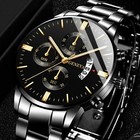 Waterproof Gold Men s Watch Classic Stainless Steel Quartz Analog Business Gift