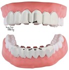Custom Fit Silver Plated Joker Teeth Grillz Caps Top   Bottom Set Grill   Molds