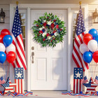24 Inch 4th Of July Wreath  Patriotic Wreaths For Front Door  Red White Blue Spr