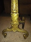 Rostand Solid Bronze Andirons Edwardian Art Nouveau French Neo Classical Antique