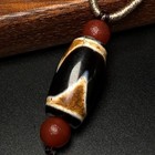 Rare Tibetan Buddhism Agate Tiger Tooth Dzi Bead Amulet Necklace Pendant G007
