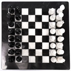 Brand New Hand Crafted Marble onyx Chess Board Set black   White  40 Cm X 40 Cm