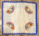 Rainbow Girls Silk Scarf Vintage   36  Sq    Hand Rolled   Japan   New Old Stock
