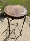 Vintage Victorian Twisted Iron Bar Stool Metal Legs And Frame Wood Seat