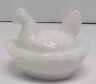 Vintage Westmoreland White Milk Glass Hen On Nest Mini Salt Cellar