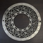 Antique Decorative Cast Iron Silver   Copper Tone Large 15 Inch Register Grate