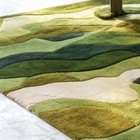 Moss Green Rug Hand-tufted Green Abstract Wool Area Rug 6x9     Handmade Organic