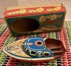 Vintage Japan Tin Litho Pop Pop Boat Toy By Tk Japan In Original Box