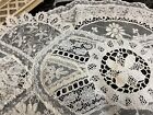 Antique Table Runner French Tambour Lace Cotton Netting  r