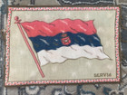 Antique Flannel Felt Flag Cigar Box Tobacco Vtg Servia Dollhouse Rug 8    X 5-1 2   