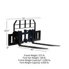 Titan Attachments Pro Series 72  Extra Wide Pallet Fork Frame With 42  Forks