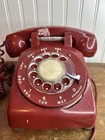Vintage 1970s Stromberg Carlson Maroon Rotary Desk Phone Telephone Untested
