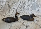 Pair Of Vintage Cast Bronze Duck Figurines By Scott Nelles Made In Usa