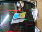 Vintage Ludwig Psychedelic Red 9x13 Tom 3 Ply Later 70 s B o Badge