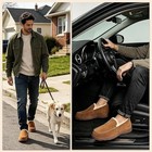 Men s Memory Foam Moccasin Slippers Warm Plush Indoor Outdoor House Shoes Gift