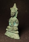 Old Thai Buddha Amulet Bronze  Phra Chai Ayutthaya  ayutthaya Prasat Thong 