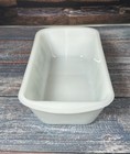 Vintage Glasbake Milk Glass With Green Herb Pattern Loaf Pan 1 5 Quart J522