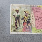 Arbuckle Coffee Trade Card     Georgia Map Corn Picking Pines C1889 - Free Ship