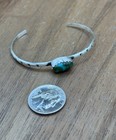 Navajo Handmade Sterling Silver Sonoran Gold Turquoise Stacker Cuff Bracelet