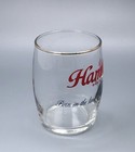 Hamms Beer Barrel Glass   Vtg Tavern Bar Advertising   Man Cave Barware Decor