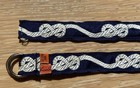 Kule Toddler Belt  Navy With White Nautical Knots Pattern  Size 12-24 Months