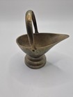 Vintage Brass Vases Etched Floral Metal Ornate Small Decorated India Lot 6 Pcs