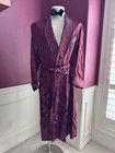 1950s Burgundy Textured Rayon Smoking Jacket Men   s Medium Styled By Parkway