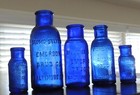 5 Emerson Drug Co Antique Cobalt Glass  bromo-seltzer  Bottles Baltimore Md Nice