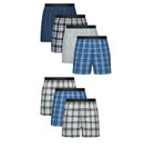 Men Hanes 7-pack Ultimate Woven Soft   Breathable Boxer Underwear - Blue Plaid