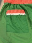 Vintage Christmas-y Green Waist Apron Polka Dot Trim Lace Detail Pocket One Size