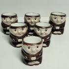 Vintage Friar Tuck Monk Egg Cup Holder Set Of 6 Emson Hard Soft Boiled Eggs