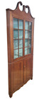 Antique American 19th C Colonial Hepplewhite Cherry Curio Corner Cabinet Vitrine