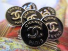 Chanel Paris 5  Black  Silver Tone  Metal Buttons  Cc Logo 18 Mm  A Set   Five