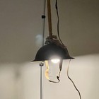 Vintage 1942 Mk1 Military Helmet Lamp Repurposed Industrial Pendant Light Rope