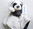Carter s White Gray Bear Cuddle Lovey Plush Security Blanket Blankie 14 