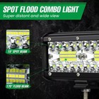 2x 7  Led 20000lm Work Light Bar Flood Spot Combo Fog Lamp Offroad Driving Truck