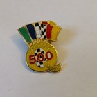 Indy 500 Teocalli Enamel Lapel Hat Pin Indianapolis Motor Speedway Badge Vintage