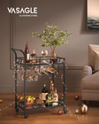 Bar Cart Black  Home Bar Serving Cart  Wine Cart With 2 Mirrored Shelves  Win   