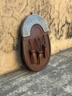 Scottish Celtic Antique Brown Sporran 3 Tassels Leather Sporran With Chain Belt