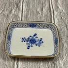 Herend Waldstein Porcelain Miniature Rectangular Pin Trinket Tray 3 25  X 2 3 4